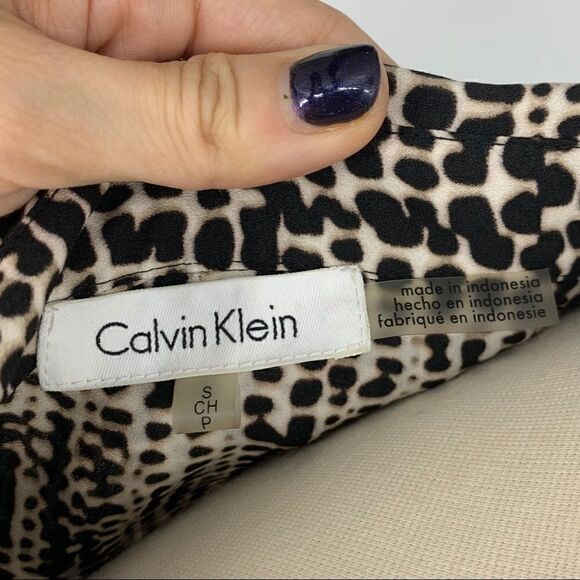 CALVIN KLEIN Snakeskin Button Down Blouse - Picture 7 of 10